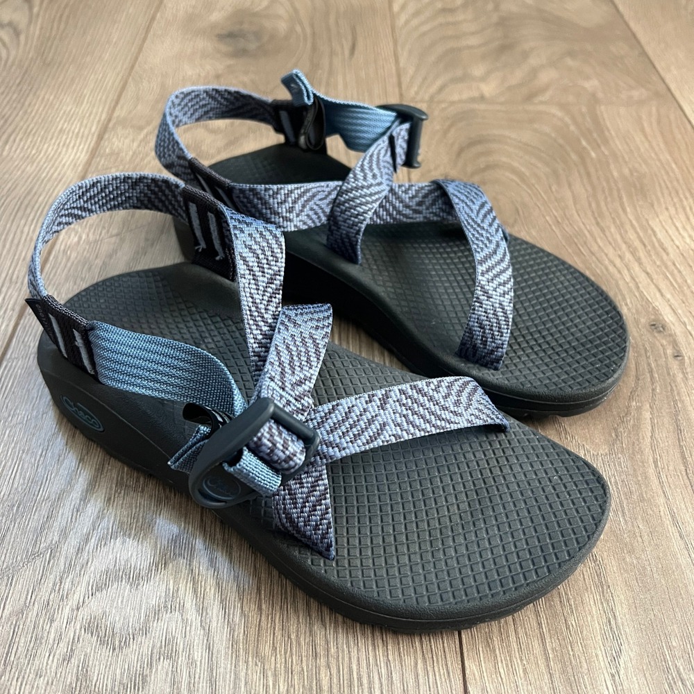 Chaco Z/Cloud Womens Blue Grey Chevron Strappy Sport Sandals JCH109726Z Size 6